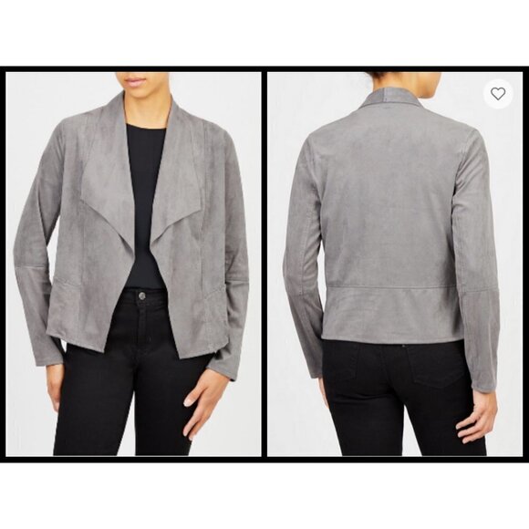 💕MAX STUDIO💕 Faux Suede Drape Front Jacket NWT - Picture 2 of 15